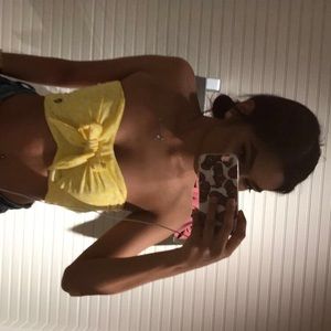 Yellow crop top